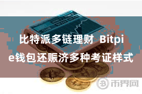 比特派多链理财 Bitpie钱包还赈济多种考证样式
