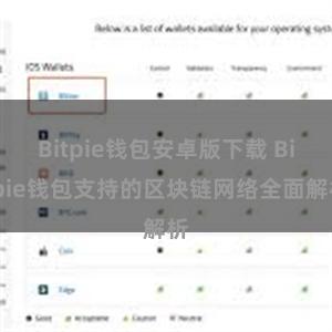 Bitpie钱包安卓版下载 Bitpie钱包支持的区块链网络全面解析