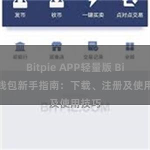 Bitpie APP轻量版 Bitpie钱包新手指南：下载、注册及使用技巧