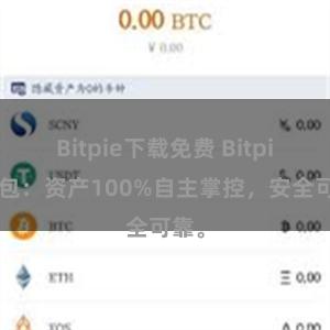 Bitpie下载免费 Bitpie钱包：资产100%自主掌控，安全可靠。